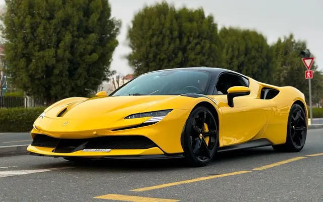 Luxury rental car at DXB — Ferrari SF-90 Stradale 2021 or similar